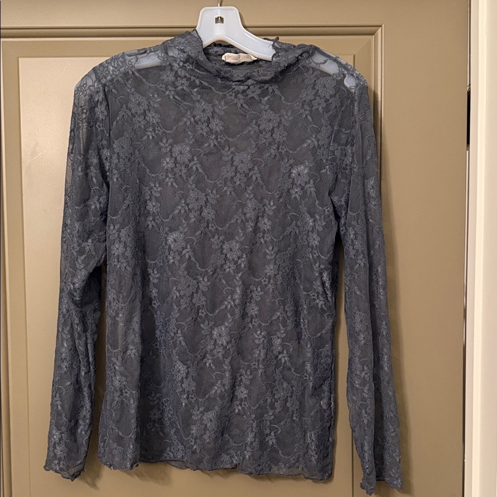 Jade By Jane size Lg light blue lace top